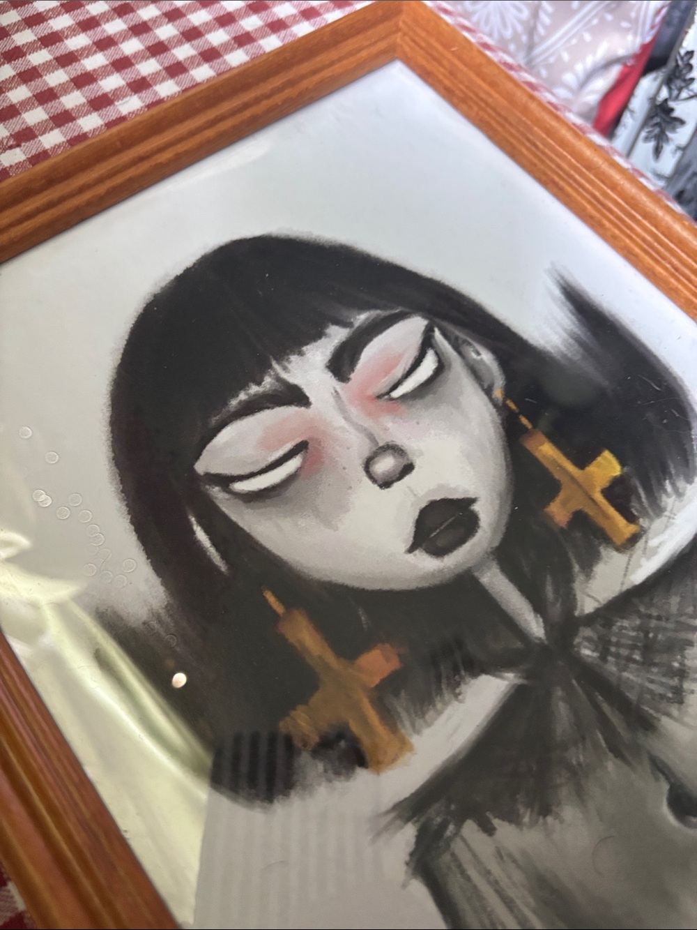 Framed Gothic Portrait Wall Art- Original Art - Mari Givens Art - Picture 3 of 4